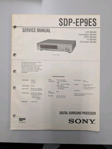 Sony sdp ep9es digital - sony, sdp-ep9es