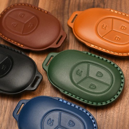 Leather car key case cover - leather,