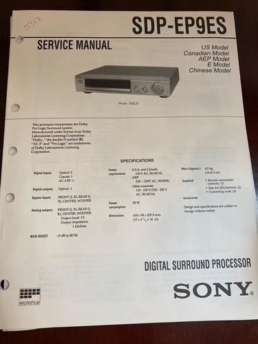 Sony sdp ep9es sdpep9es - sony, sdp-ep9es